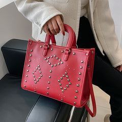 Large Capacity Women Handbags Western Style Texture PU Leather Shoulder Bags