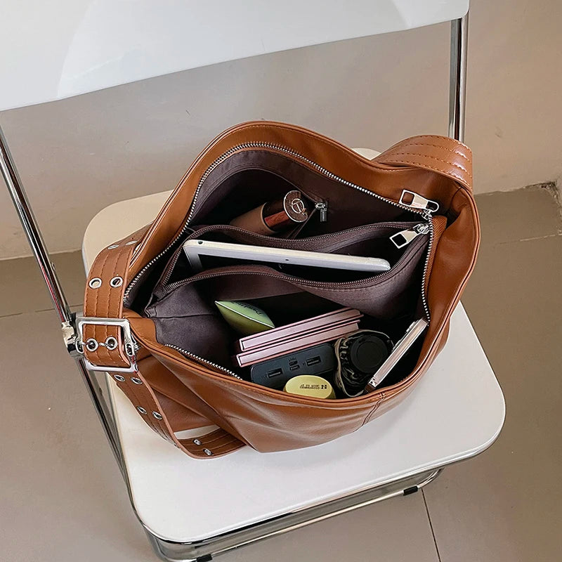 Large Capacity Women Pu Leather Handbags Messenger Bags High Ladies Shoulder Th