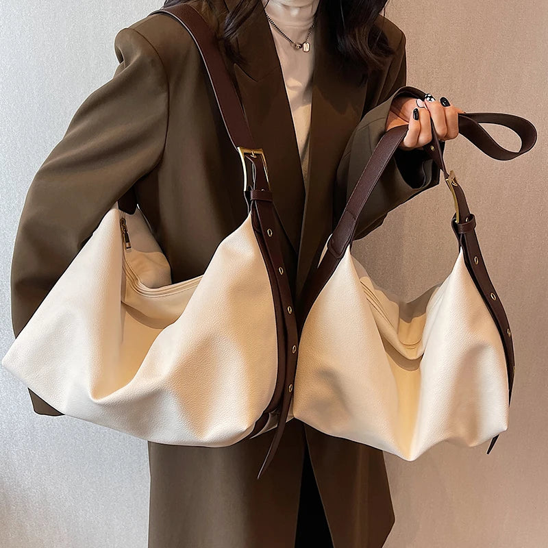 Large Capacity Women Leather Handbags Casual Tote Bags