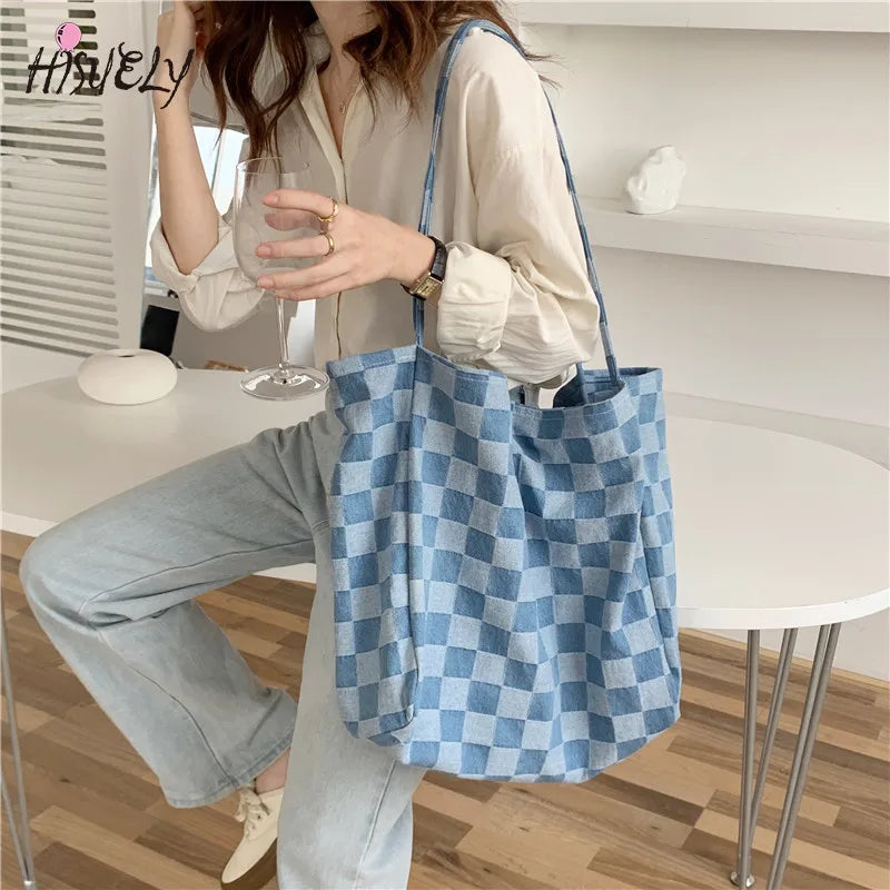 Large Canvas Shopping Bag Female Shoulder Handbag Eco Tote