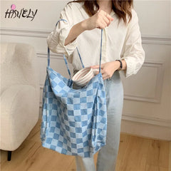 Large Canvas Shopping Bag Female Shoulder Handbag Eco Tote