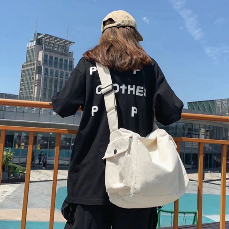 Canvas Shopper Travel Crossbody Shoulder Bags For Women