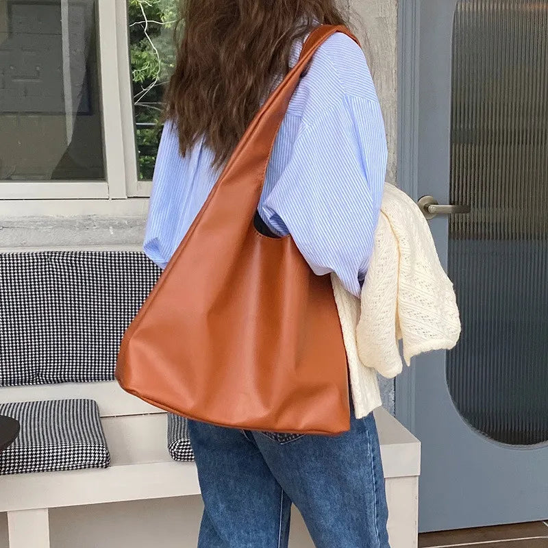 Large Casual Women Shoulder Bag PU Leather Tote Handbags