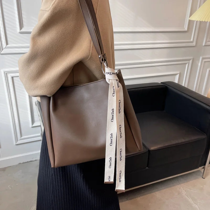 Vintage Leather Tote Bag Crossbody Handbag Women