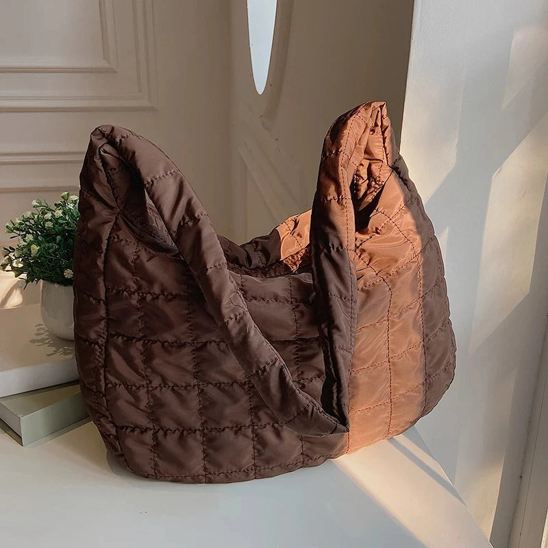 Retro High Capacity Shoulder Tote Bag Winter Style Crossbody Bag