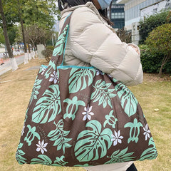 Large Reusable Shopping Bag Women's Shoulder Bag Heavy 50 Pound Hand Wash