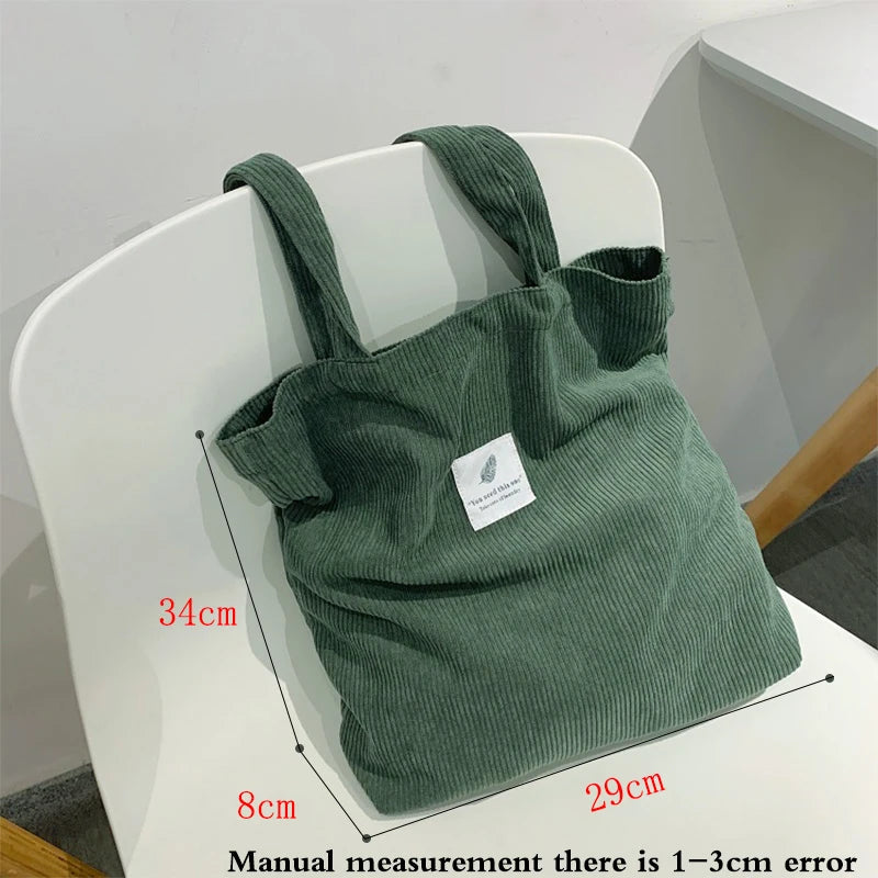 Large Shopper Totes Bag Corduroy Bag Handbags for Women