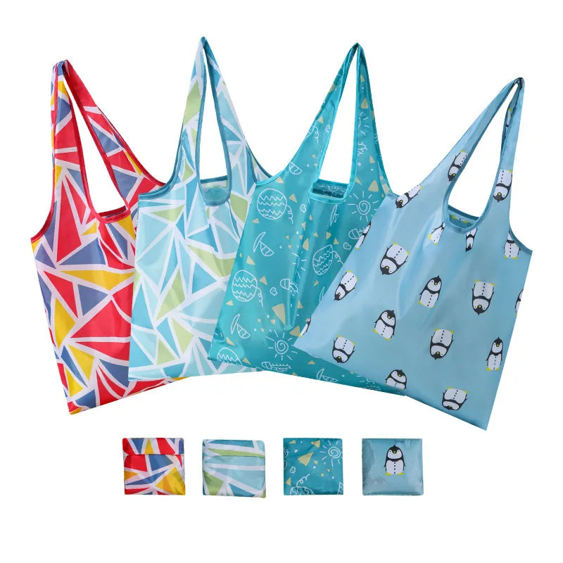 Large Reusable Eco Shopping Bag Grocery Beach Toy Storage Foldable Tote Pouch
