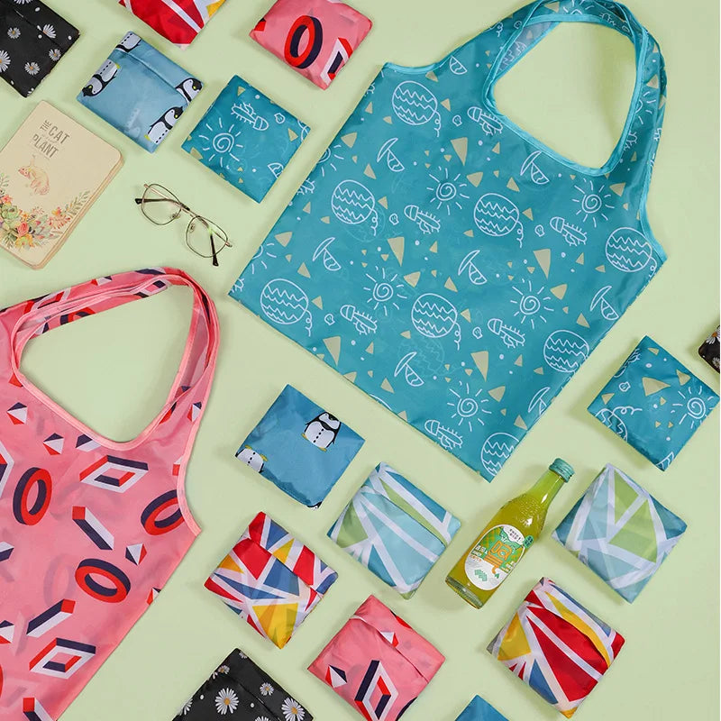 Large Reusable Eco Shopping Bag Grocery Beach Toy Storage Foldable Tote Pouch