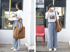 Large Canvas Handbag Tote Bag Unisex Shopping Hobo