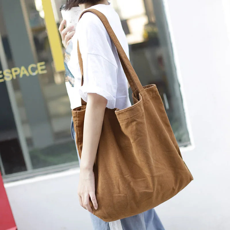 Large Canvas Handbag Tote Bag Unisex Shopping Hobo