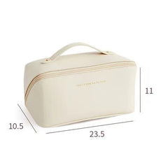 Large Travel Cosmetic Bag for Women Leather Makeup Organizer Toiletry Kit Bags