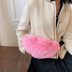 Plush Winter Waist Bag Large Women's Fanny Pack Chest Bag