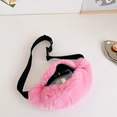 Plush Winter Waist Bag Large Women's Fanny Pack Chest Bag