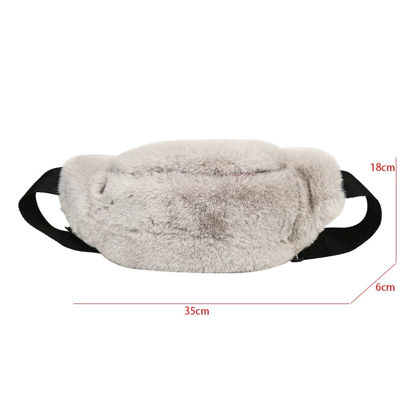 Plush Winter Waist Bag Large Women's Fanny Pack Chest Bag