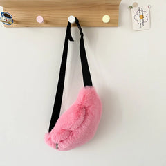 Plush Winter Waist Bag Large Women's Fanny Pack Chest Bag