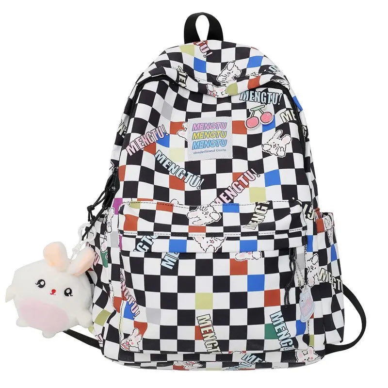 Large-capacity Multi-Pocket Nylon School Bag for Girls