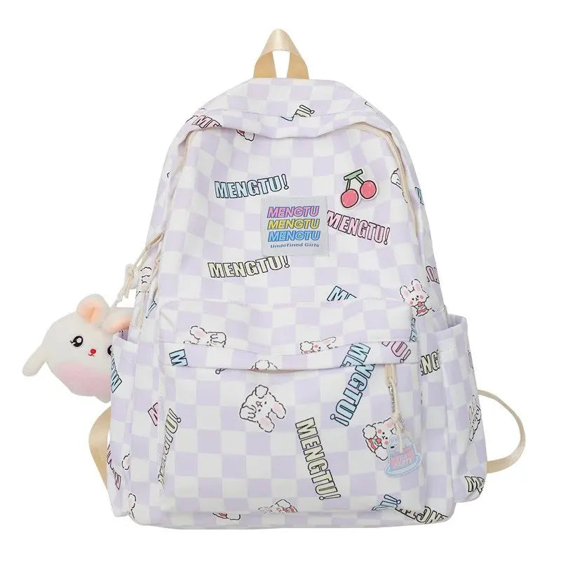 Large-capacity Multi-Pocket Nylon School Bag for Girls