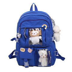 Large-capacity Women Nylon Backpack Multi-Pocket School Bag