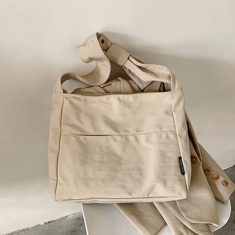 Large Capacity Shoulder Messenger Bag with Wide Strap, Nylon Material