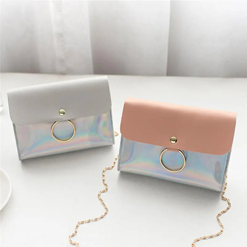 Laser Crossbody Chain Mini Shoulder Bag Circle Small Messenger Women Evening Clu