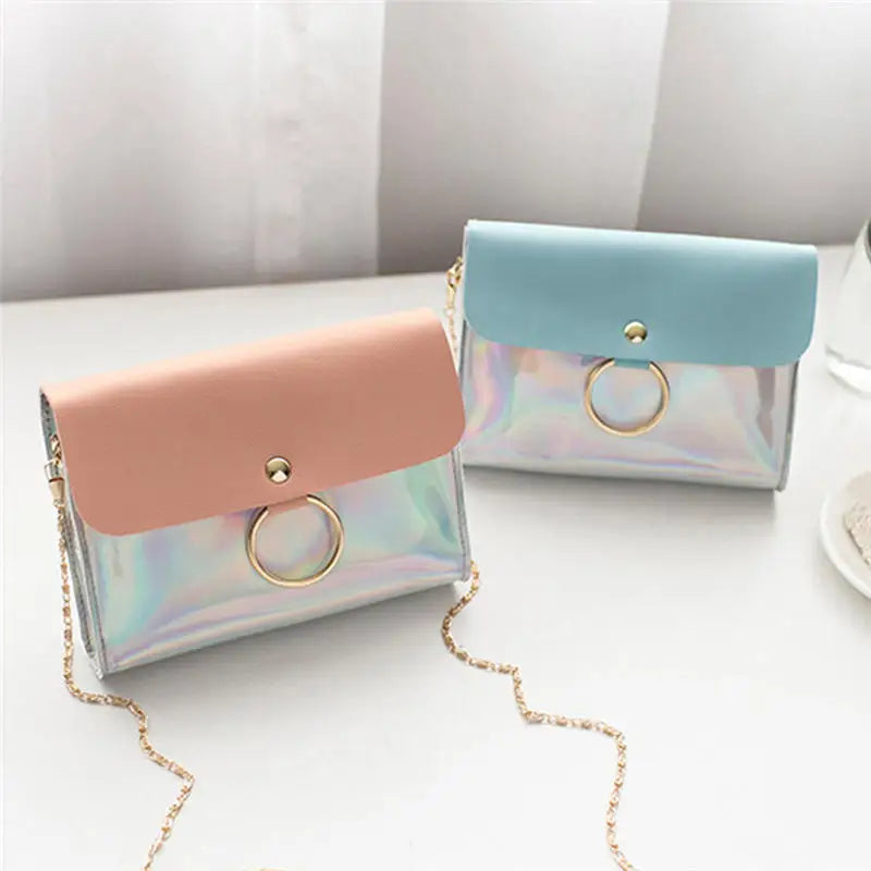 Laser Crossbody Chain Mini Shoulder Bag Circle Small Messenger Women Evening Clu