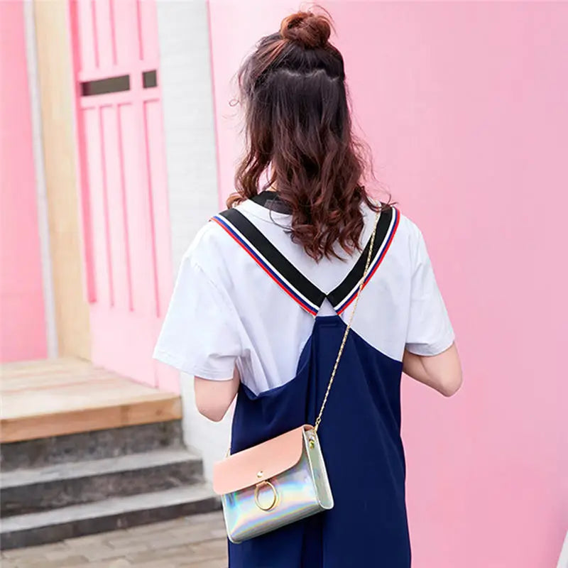 Laser Crossbody Chain Mini Shoulder Bag Circle Small Messenger Women Evening Clu