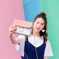 Laser Crossbody Chain Mini Shoulder Bag Circle Small Messenger Women Evening Clu