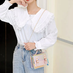 Transparent Laser Crossbody Bag Women Shoulder Messenger Mini Tote PVC Small