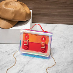 Transparent Laser Crossbody Bag for Women PVC Chain Mini Shoulder Messenger