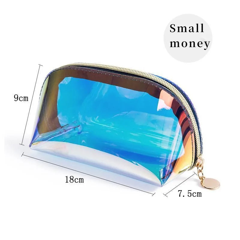 Laser Cosmetic Bag Semicircle Travel Storage Portable Toiletry Bag