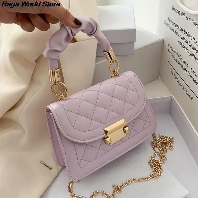 Lattice Bag Sling Chains Shoulder Messenger Totes Bag