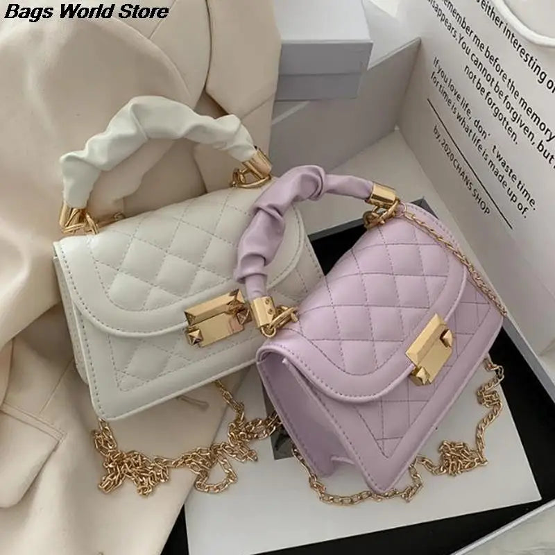 Lattice Bag Sling Chains Shoulder Messenger Totes Bag
