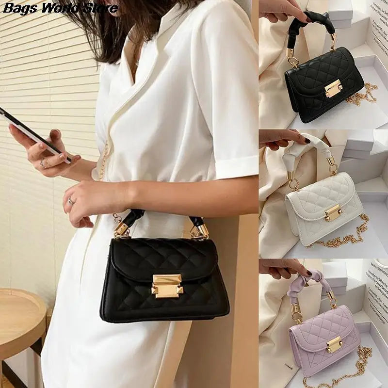 Lattice Bag Sling Chains Shoulder Messenger Totes Bag