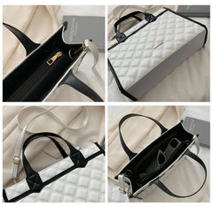 Lattice Large Tote High PU Leather Women Handbag