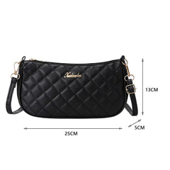 Lattice Pattern Shoulder Bags Soft PU Leather Casual Ladies Handbags