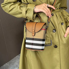 Vintage Texture Bucket Bag Lattice Phone Bag