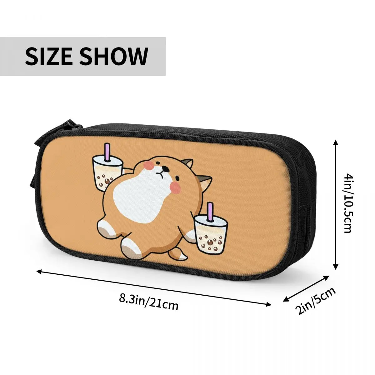 Lazy Shiba Boba Zipper Pen Bag Student School Anime Stationery Gift