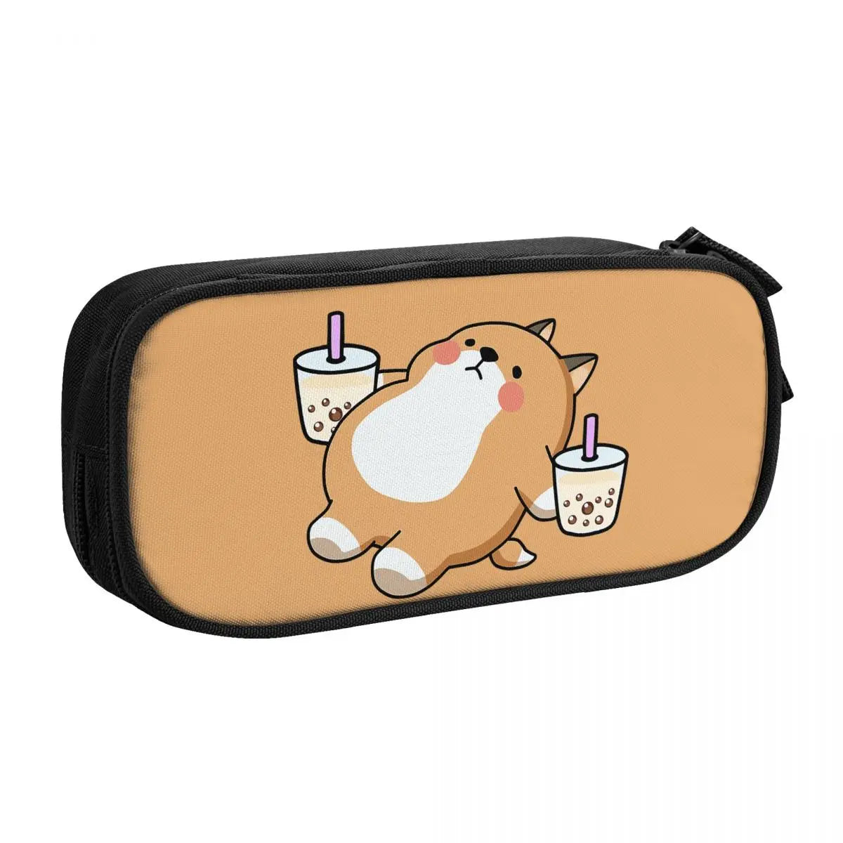 Lazy Shiba Boba Zipper Pen Bag Student School Anime Stationery Gift
