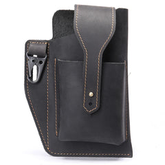 Men's Leather Waist Bag for Mobile Phone, Sports Tactics