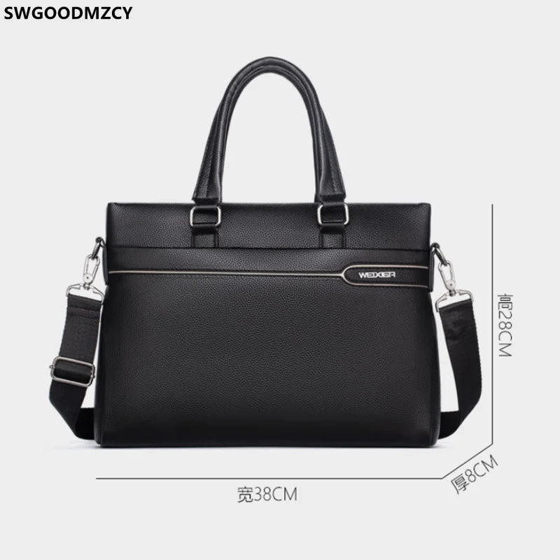 Leather Briefcase Laptop Bag Office Bag for Men Computer Shoulder Bag