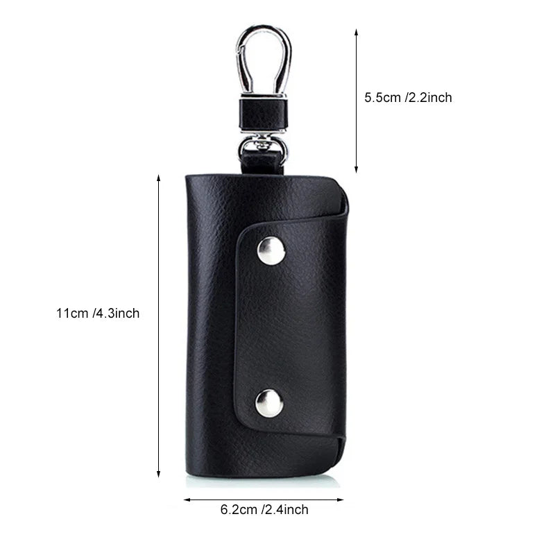 Leather Buckle Key Wallets Men Women Key chain Holder Housekeeper