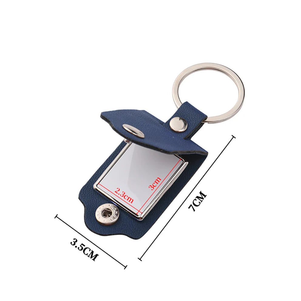 Leather Case Photo Frame Keychain Photo Ornament Mother's Gift
