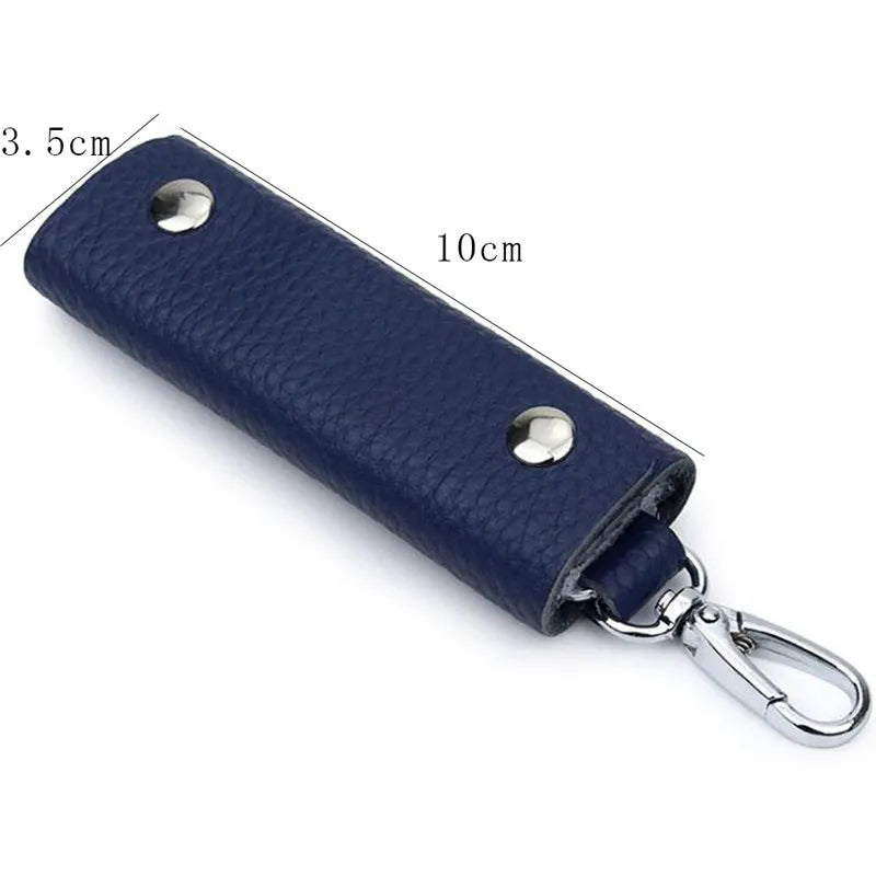 Leather Double Snap Key Holder Key Ring Organizer Accessories