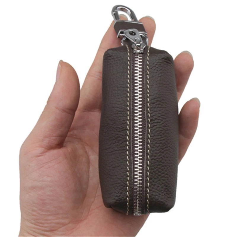Leather Key Holder Organizer Keychain Purse Bag Keys Case Pouch
