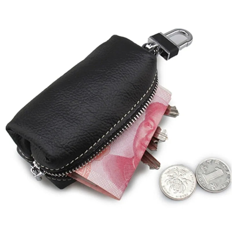 Leather Key Holder Organizer Key Ring Bag Keys Case Pouch