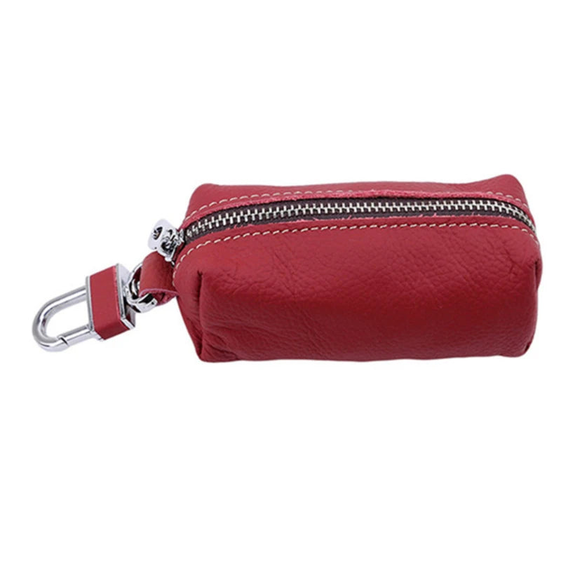 Leather Key Holder Organizer Keychain Purse Bag Keys Case Pouch
