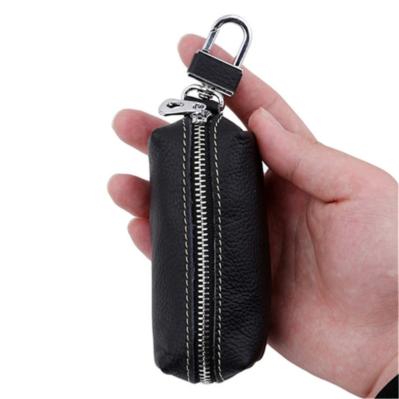 Leather Key Holder Organizer Key Ring Bag Keys Case Pouch