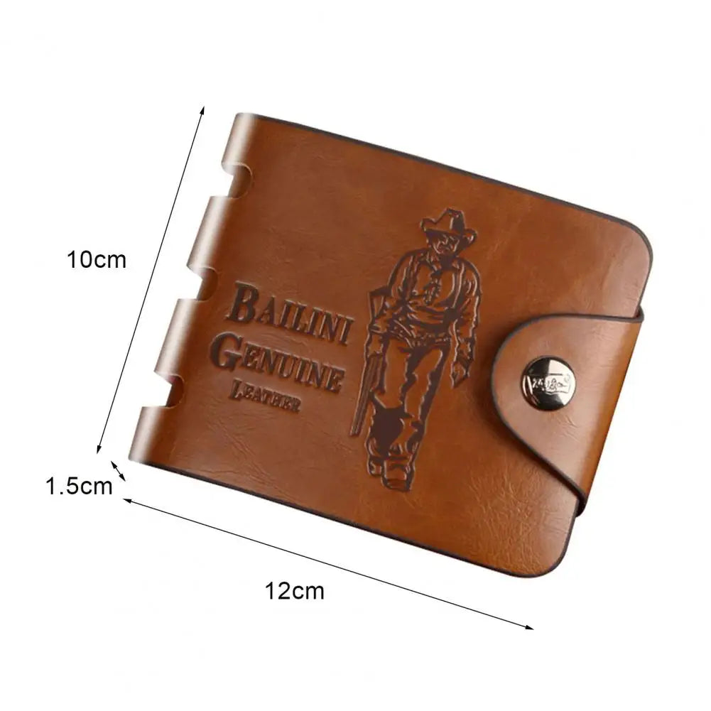 Compact Faux Leather Bifold Wallet for Men