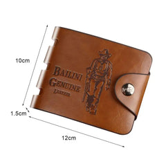 Compact Faux Leather Bifold Wallet for Men